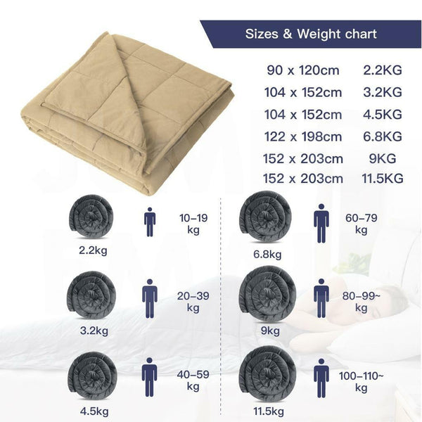 Kids Adult Size Weighted Blanket Heavy Gravity 2.2/3.2/4.5/6.